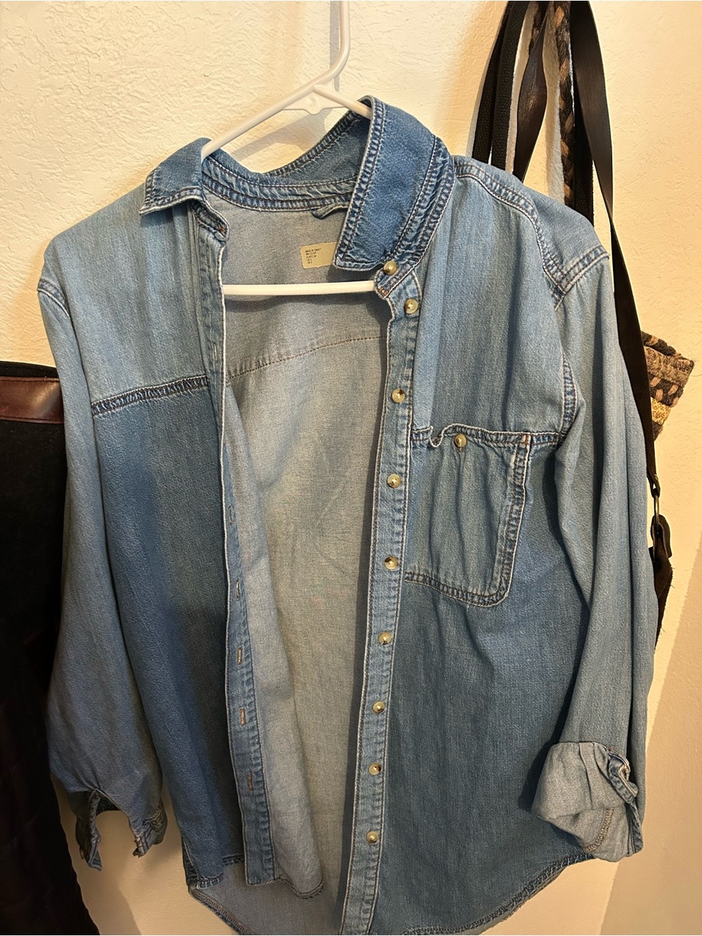 Classic women’s Light Blue Denim Button-Up Shirt
